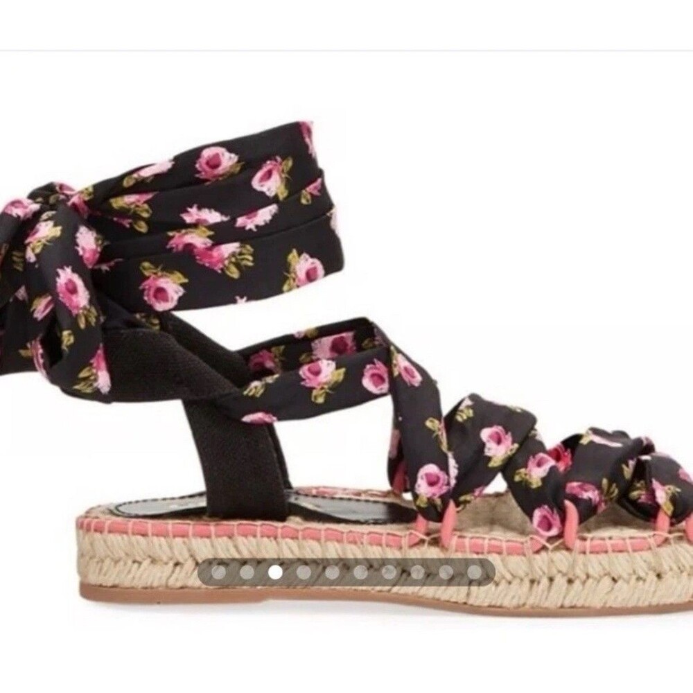 New Prada Floral Scarf Tie Espadrille Sandals size 8! - Picture 8 of 8